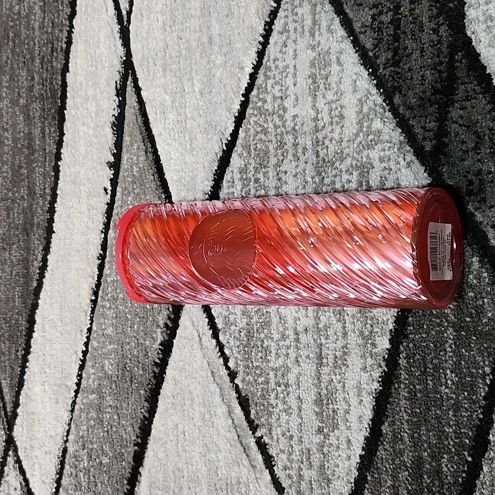STARBUCKS 2022 SWIRL RED/PINK CANDY CANE DOUBLE WALL INSULATED 16 OZ TUMBLER